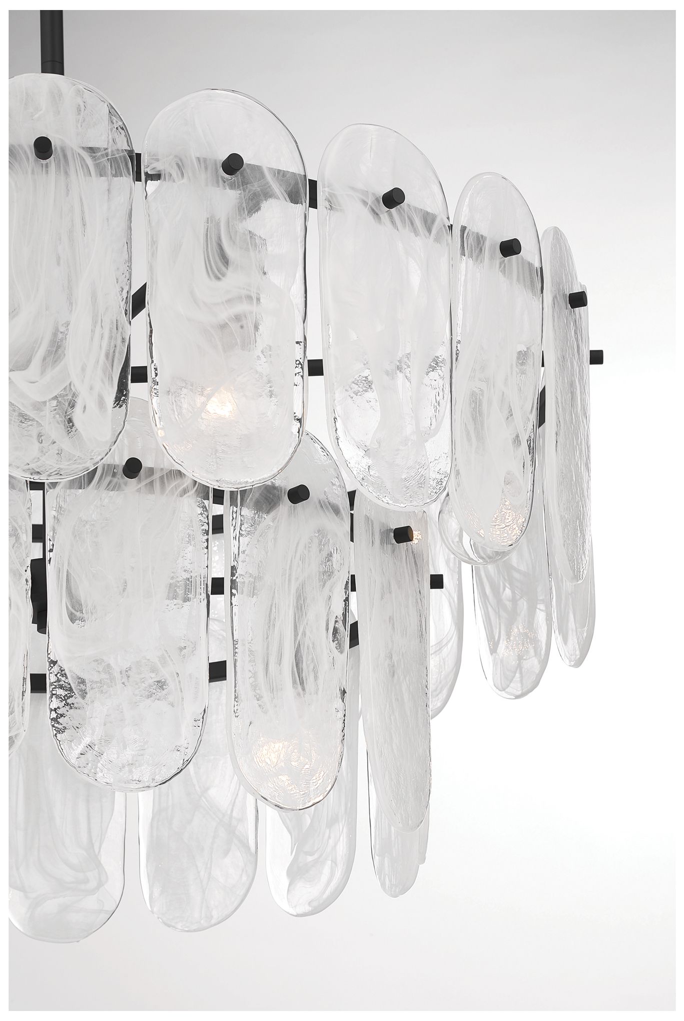Image 7 Minka Lavery Oldmill 9-Light 30.25-in Dark Matte Black Pendant with Shades more views