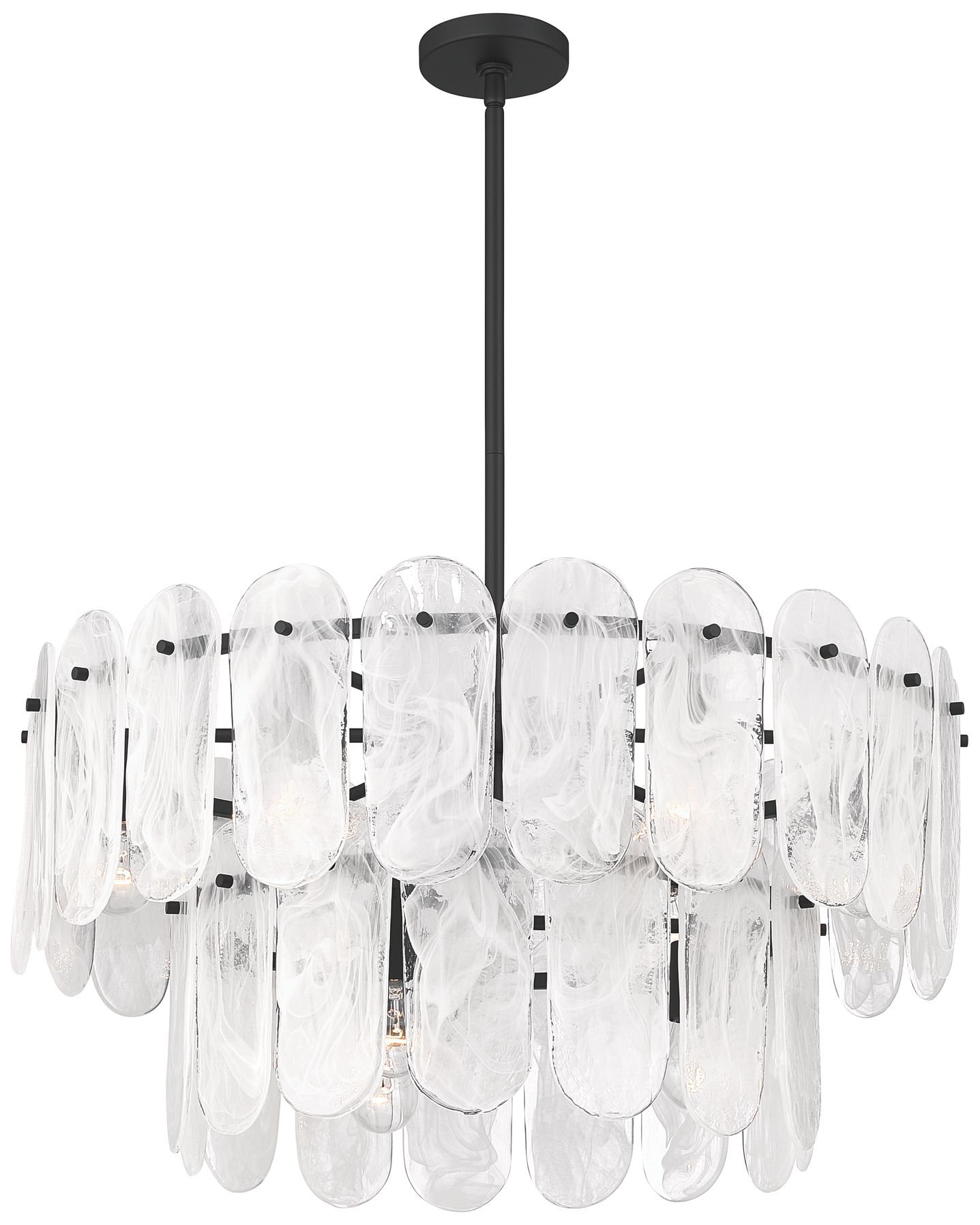 Minka Lavery Oldmill 9-Light 30.25-in Dark Matte Black Pendant with Shades