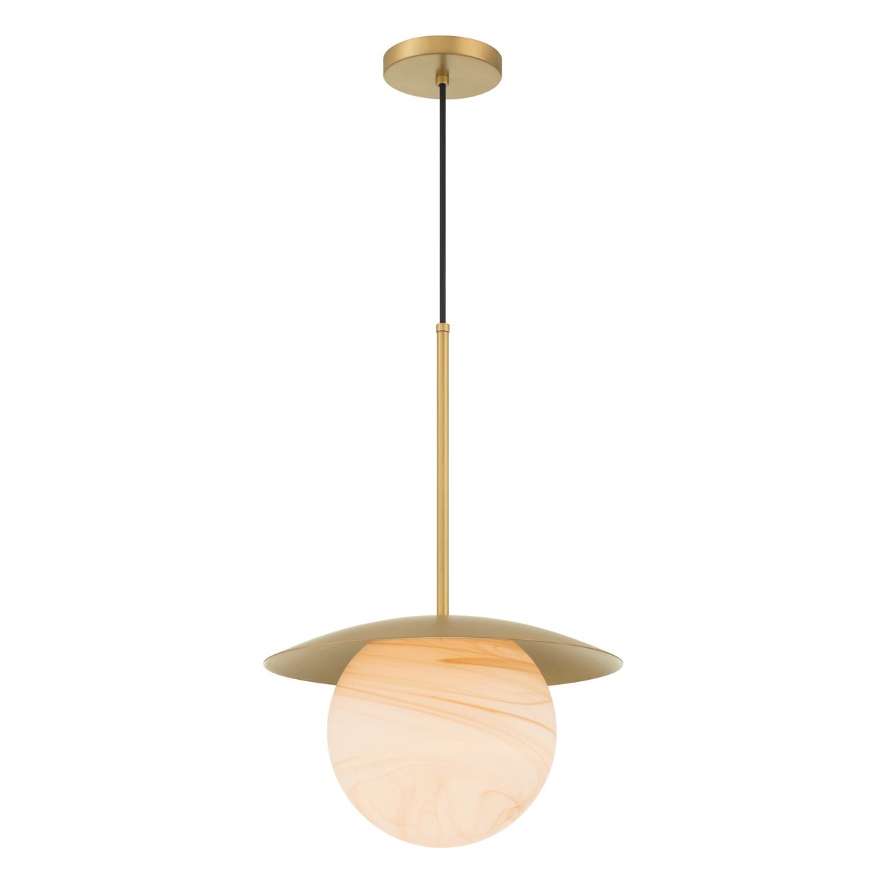 Image 3 Minka Lavery Olenne 1-Light 14-in Legacy Brass Pendant with Glass Shade more views