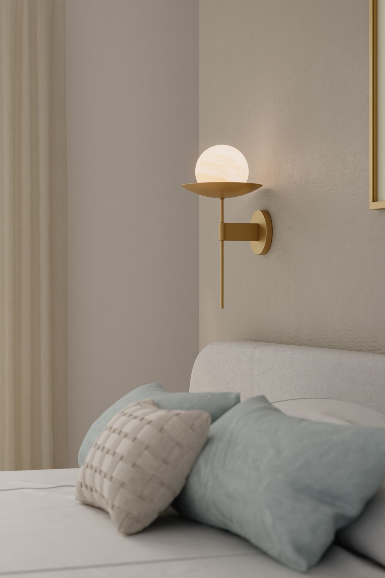 Image 2 Minka Lavery Olenne 1-Light 9-in Legacy Brass Wall Sconce with Orb Shade more views