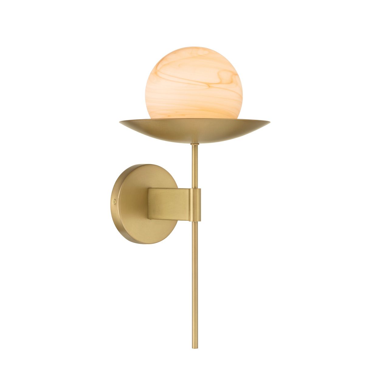 Image 6 Minka Lavery Olenne 1-Light 9-in Legacy Brass Wall Sconce with Orb Shade more views