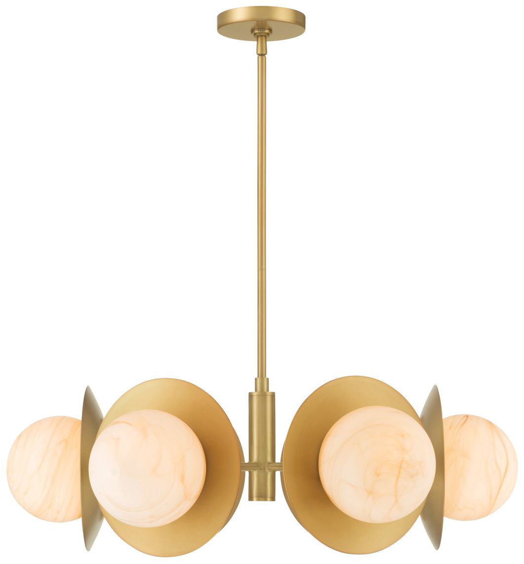 Image 2 Minka Lavery Olenne 6-Light 28-in Legacy Brass Pendant with Glass Shades more views