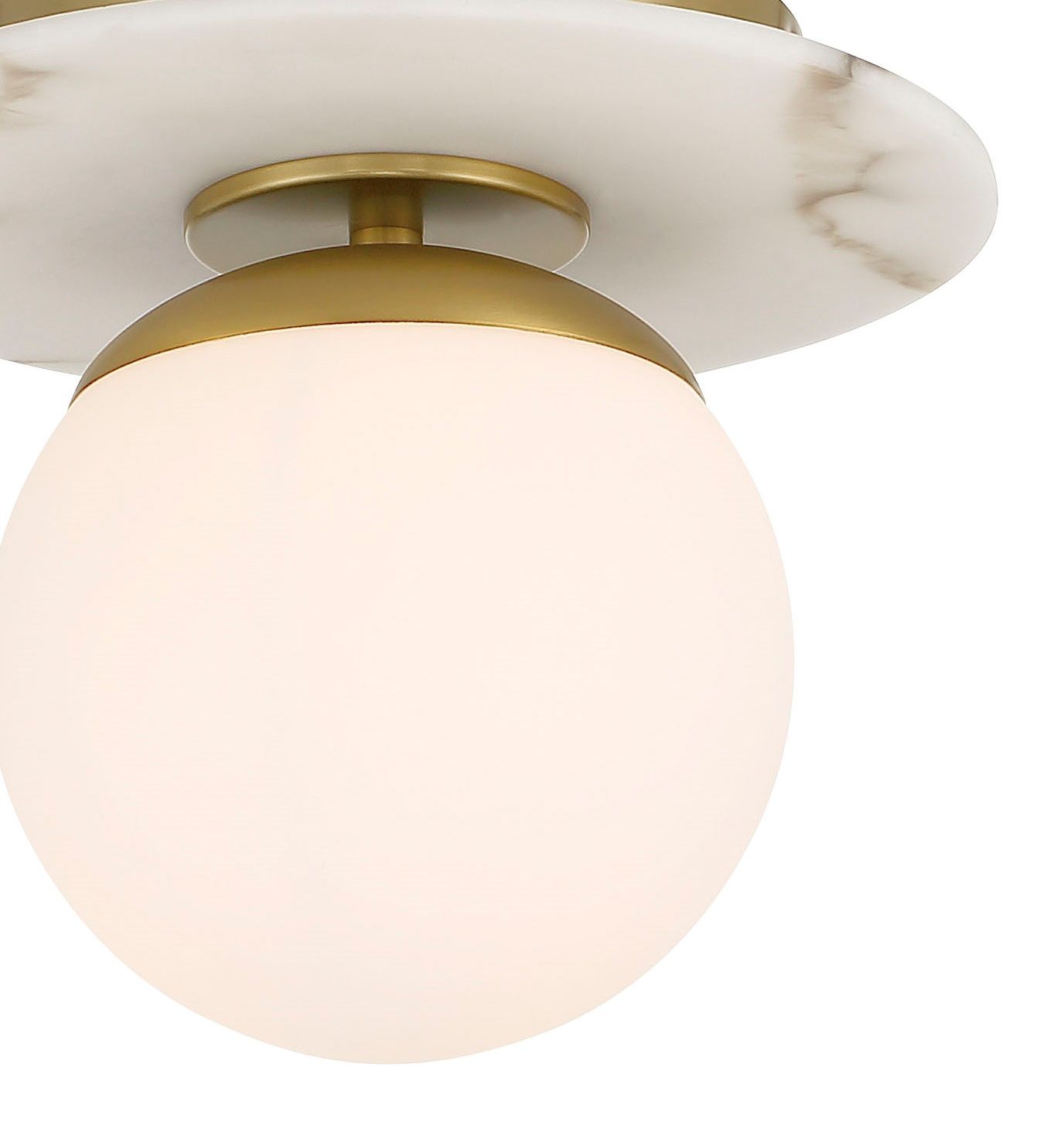 Image 2 Minka-Lavery Orban 1-Light Soft Brass and Faux Alabaster Semi Flush Mount more views