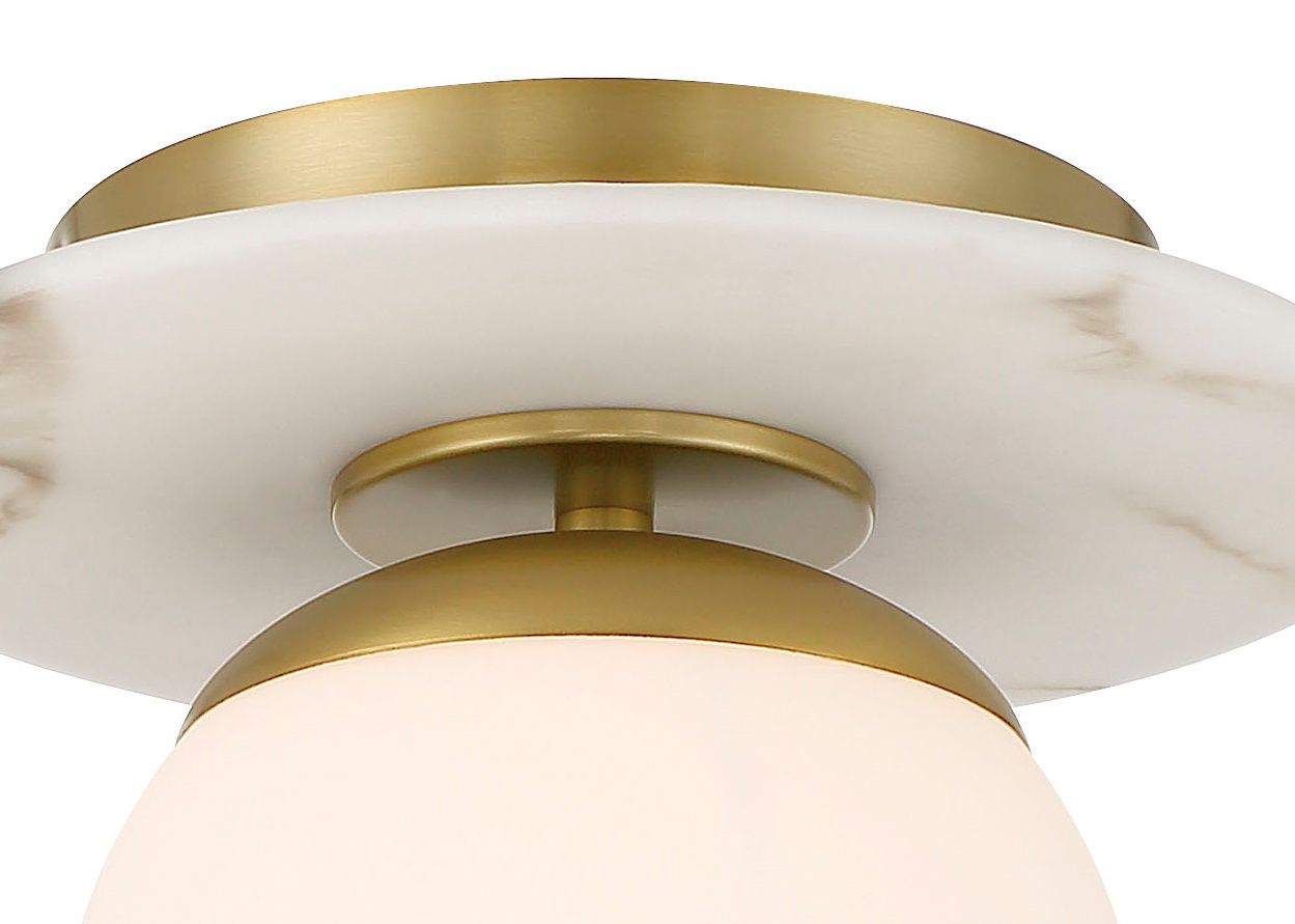 Image 3 Minka-Lavery Orban 1-Light Soft Brass and Faux Alabaster Semi Flush Mount more views