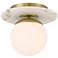 Minka-Lavery Orban 9" Wide Soft Brass Faux Alabaster Semi Flush Mount