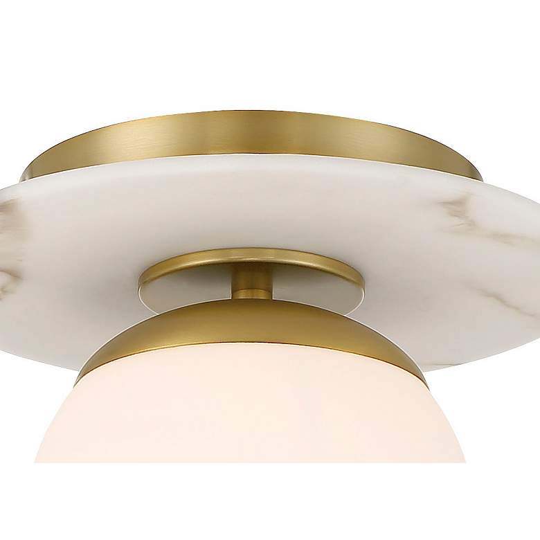 Image 3 Minka-Lavery Orban 9" Wide Soft Brass Faux Alabaster Semi Flush Mount more views