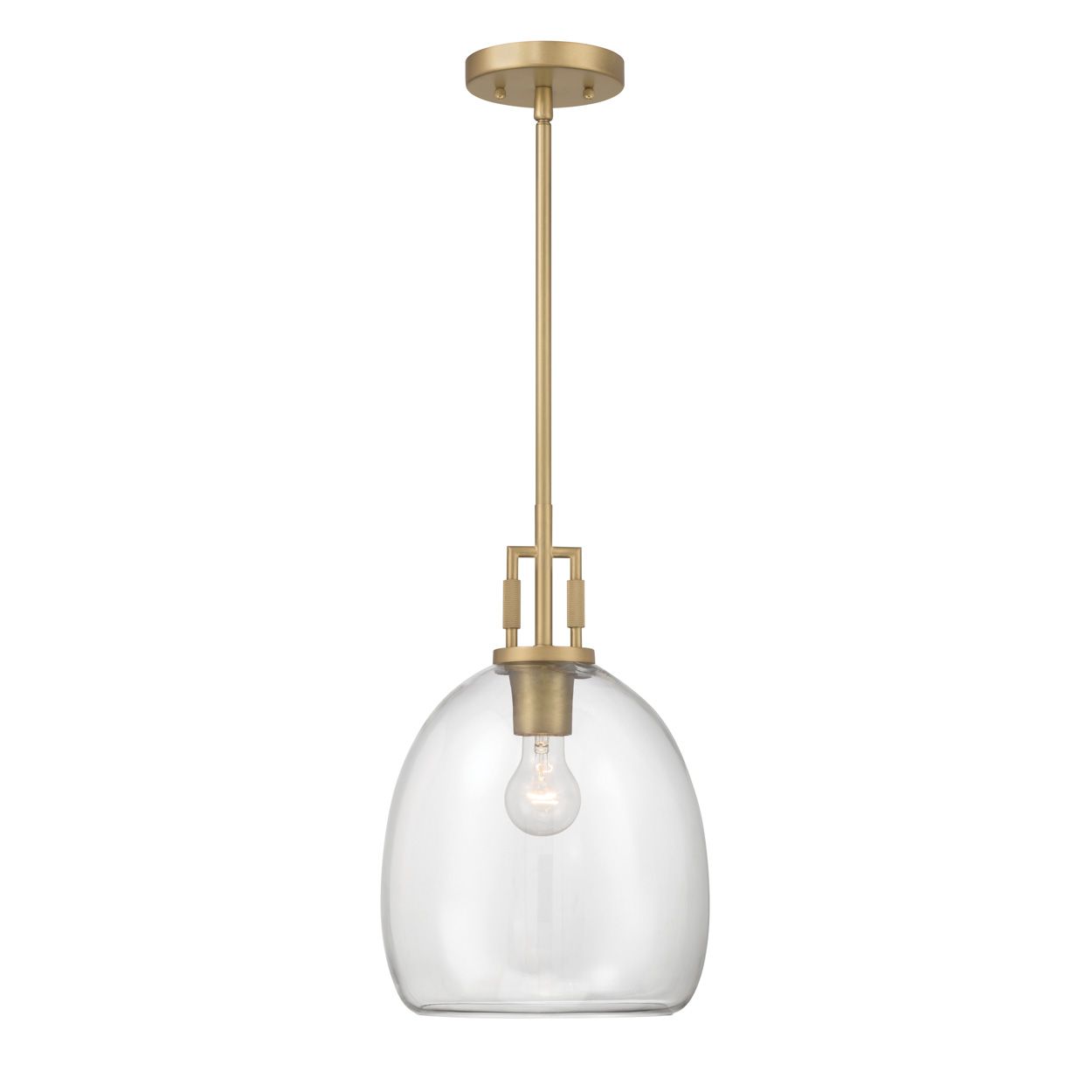 Image 2 Minka Lavery Orbis 1-Light 10-in Legacy Brass Mini Pendant with Glass Shade more views