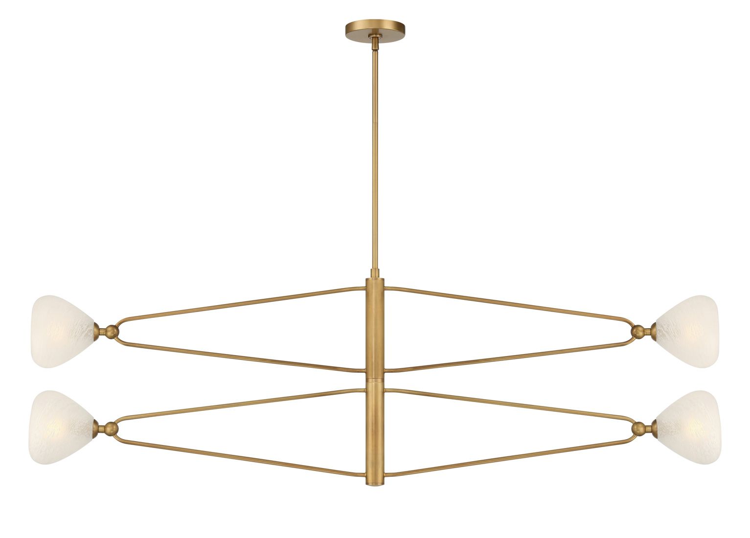 Image 3 Minka-Lavery Orion 4-Light 53-in Legacy Brass Chandelier with Glass Shades more views
