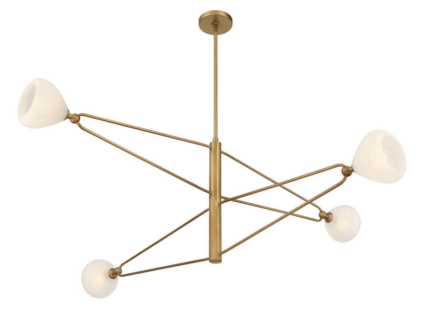 Image 7 Minka-Lavery Orion 4-Light 53-in Legacy Brass Chandelier with Glass Shades more views