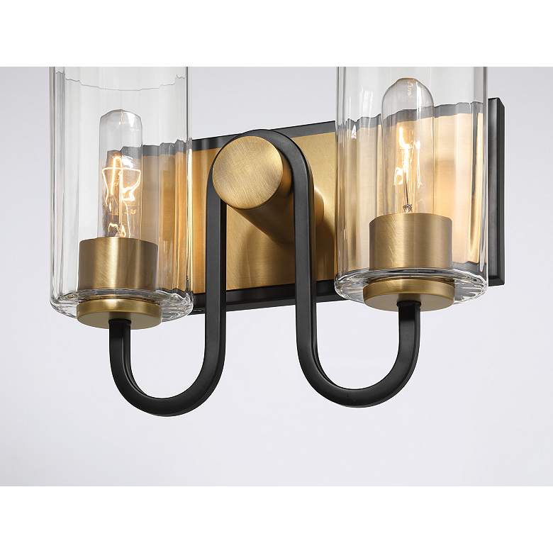 Image 5 Minka Lavery Orla 2-Light 12-in Legacy Brass and Black Indoor Vanity Light more views