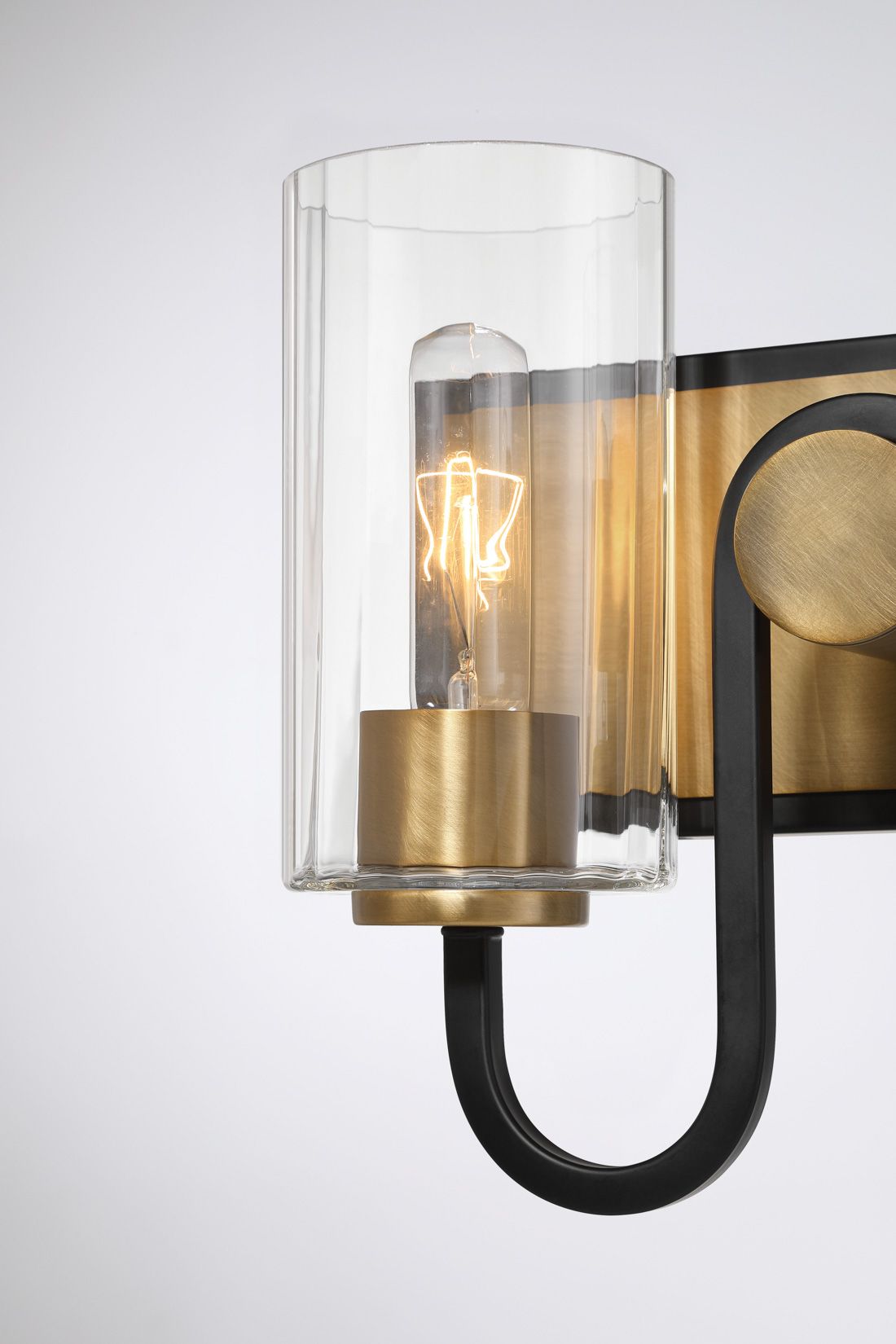 Image 6 Minka Lavery Orla 2-Lt 12-in Brass and Black Vanity Light with Glass Shades more views