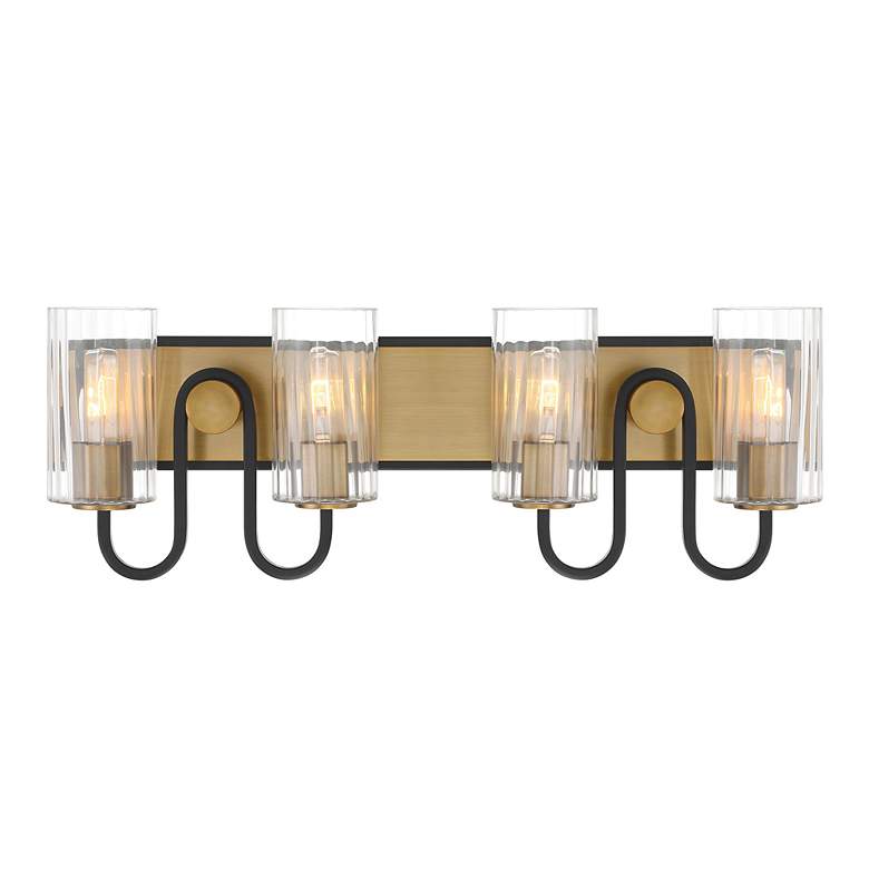 Image 4 Minka Lavery Orla 4-Light 28-in Legacy Brass and Black Indoor Vanity Light more views