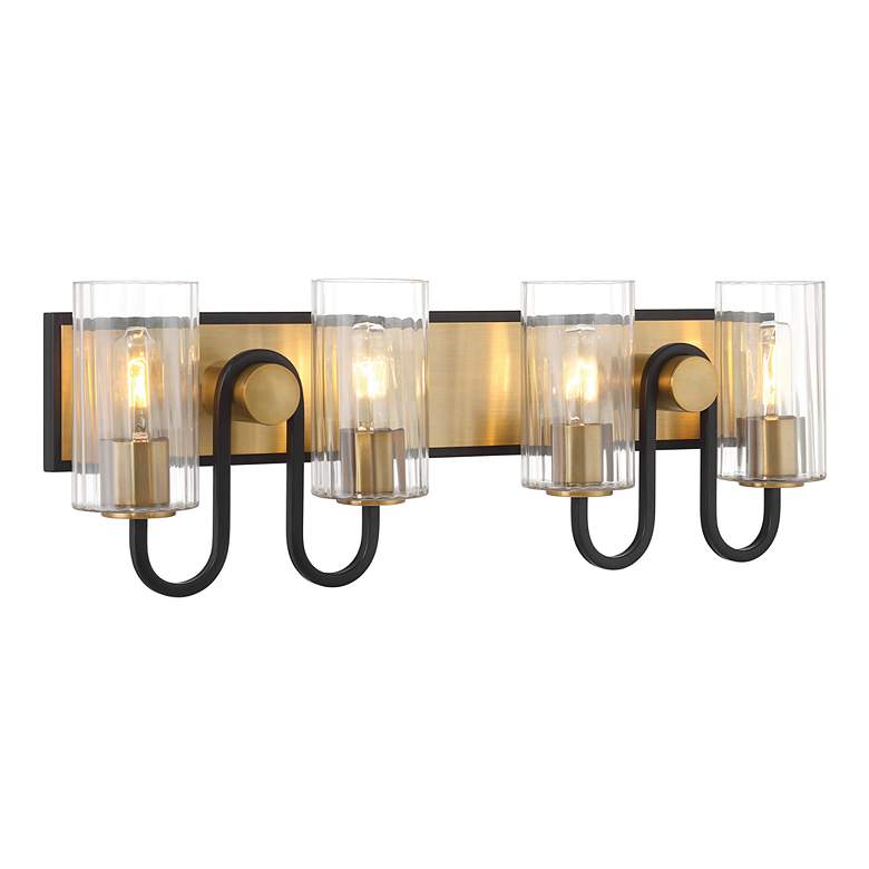 Image 7 Minka Lavery Orla 4-Light 28-in Legacy Brass and Black Indoor Vanity Light more views