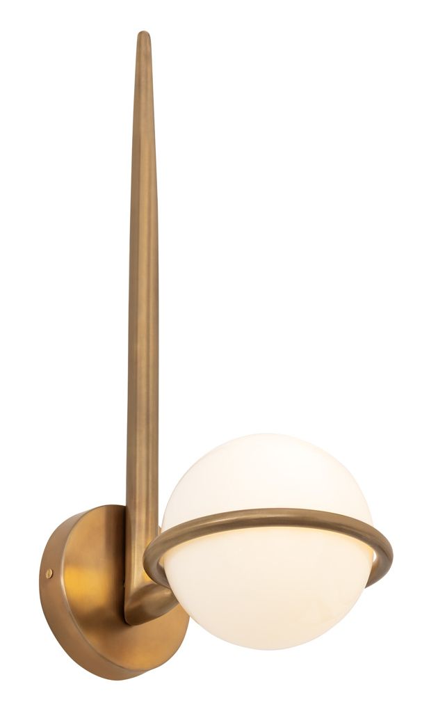 Minka Lavery Orstyn 1-Light 8-in Legacy Brass Wall Sconce with Glass Shade