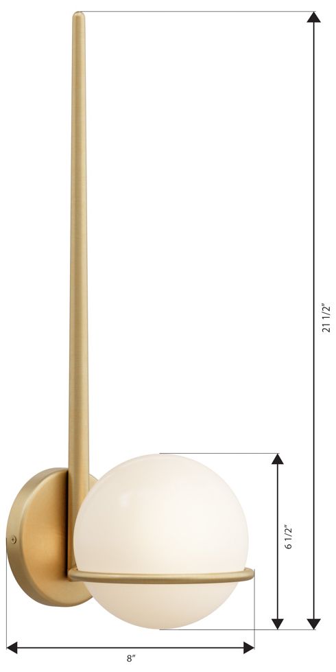Minka Lavery Orstyn 1-Light 8-in Legacy Brass Wall Sconce with Glass Shade