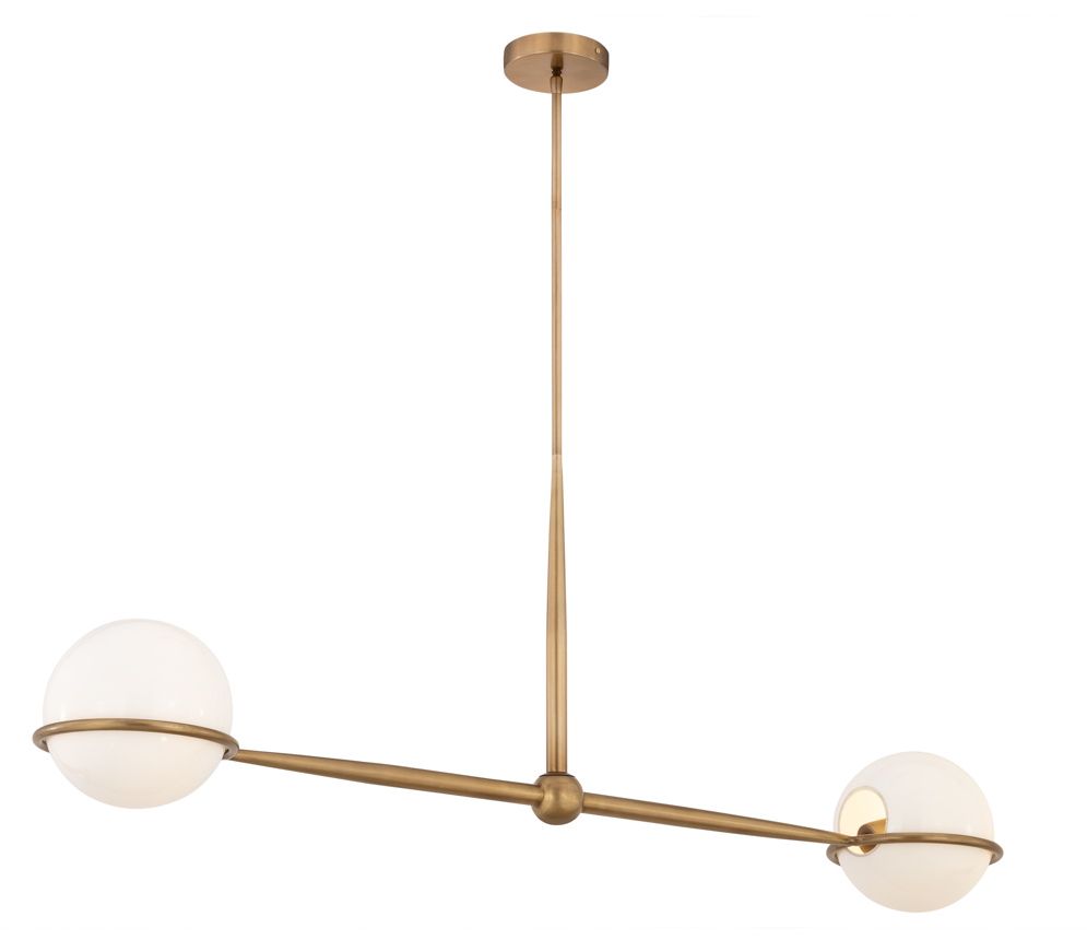 Minka Lavery Orstyn 2-Light 52-in Legacy Brass Linear Chandelier with Shade