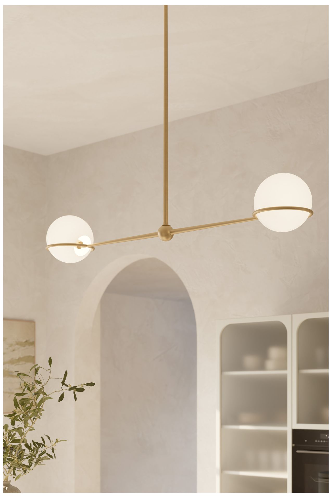 Image 2 Minka Lavery Orstyn 2-Light 52-in Legacy Brass Linear Chandelier with Shade more views