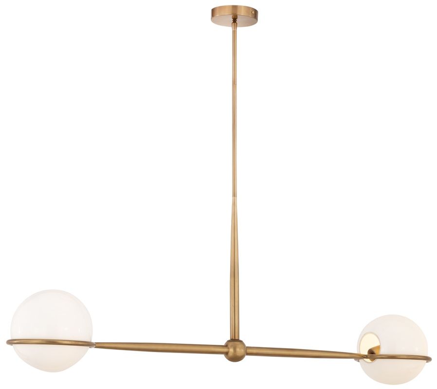 Image 3 Minka Lavery Orstyn 2-Light 52-in Legacy Brass Linear Chandelier with Shade more views