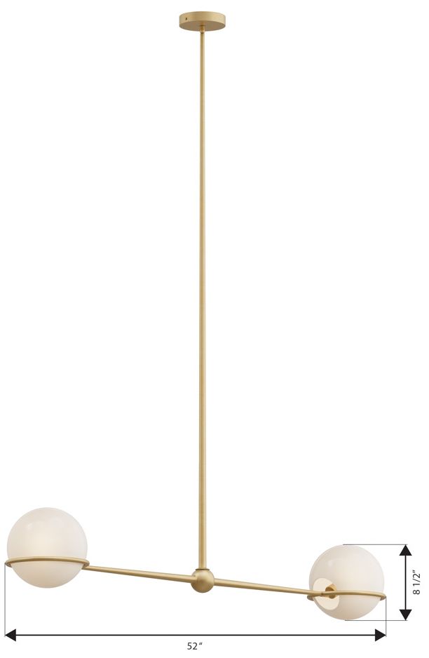 Minka Lavery Orstyn 2-Light 52-in Legacy Brass Linear Chandelier with Shade