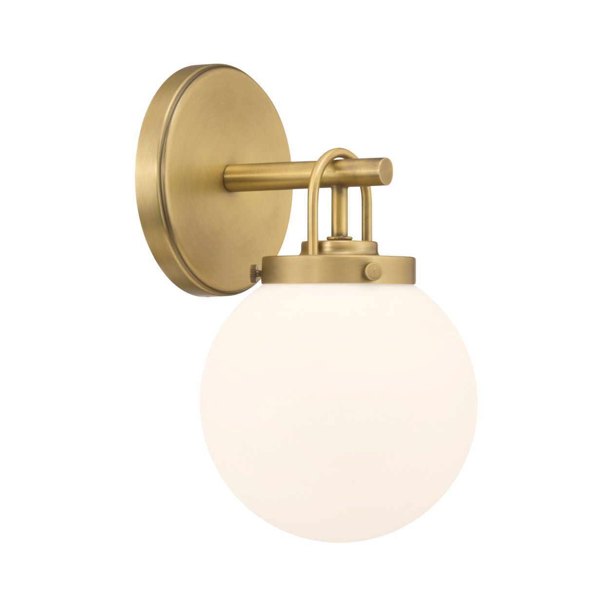 Image 2 Minka Lavery Ortesa 1-Light 6-in Legacy Brass Vanity Light with Glass Shade more views