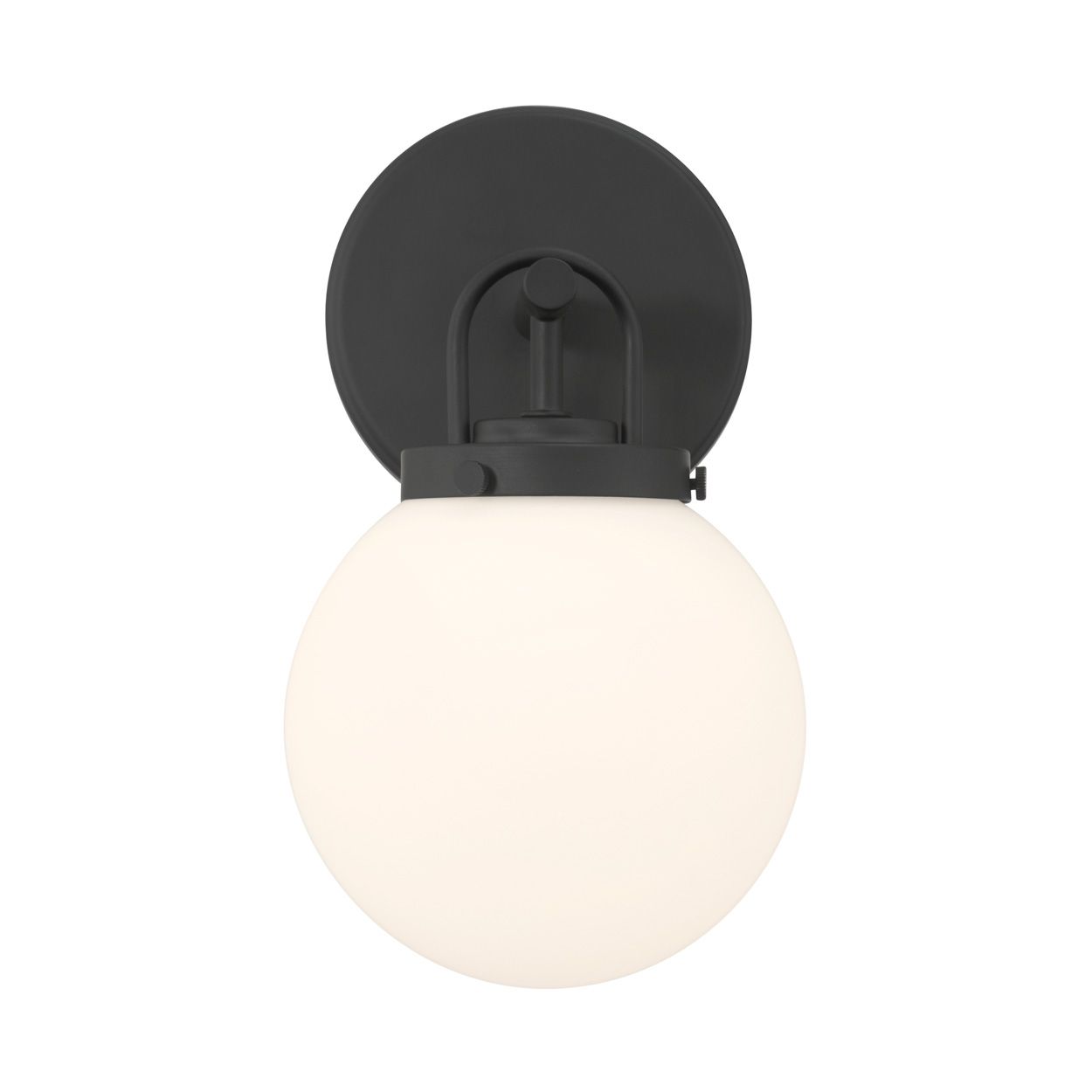 Image 2 Minka Lavery Ortesa 1-Light 6-in Matte Black Vanity Light with Glass Shade more views