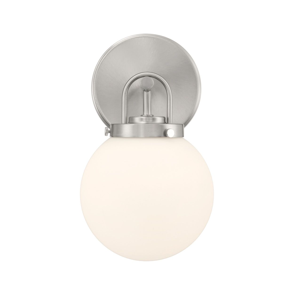 Image 2 Minka Lavery Ortesa 1-Lt 6-in Brushed Nickel Vanity Light with Glass Shade more views