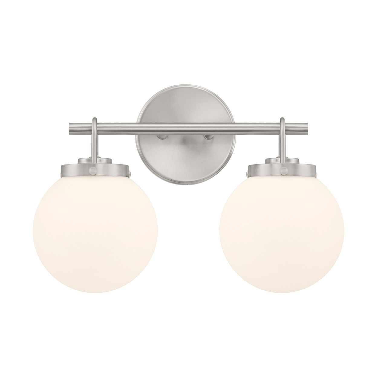Image 2 Minka Lavery Ortesa 2-Lt 15-in Brushed Nickel Vanity Light with Glass Shade more views