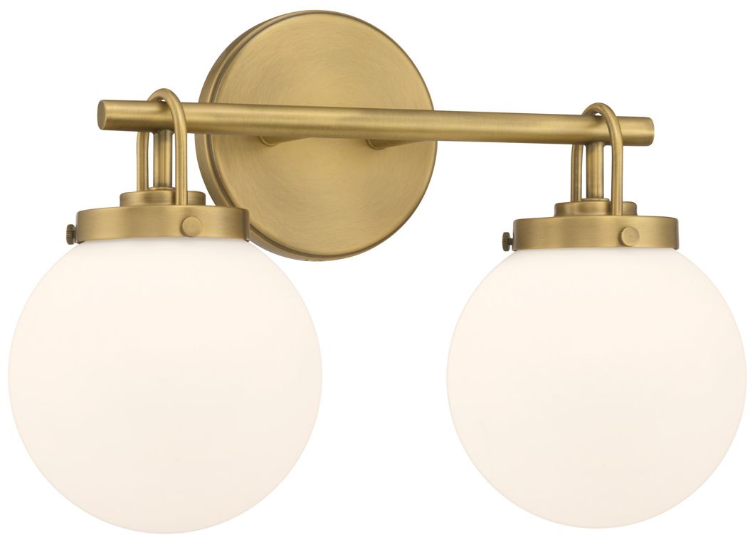 Minka Lavery Ortesa 2-Lt 15-in Legacy Brass Vanity Light with Glass Shades