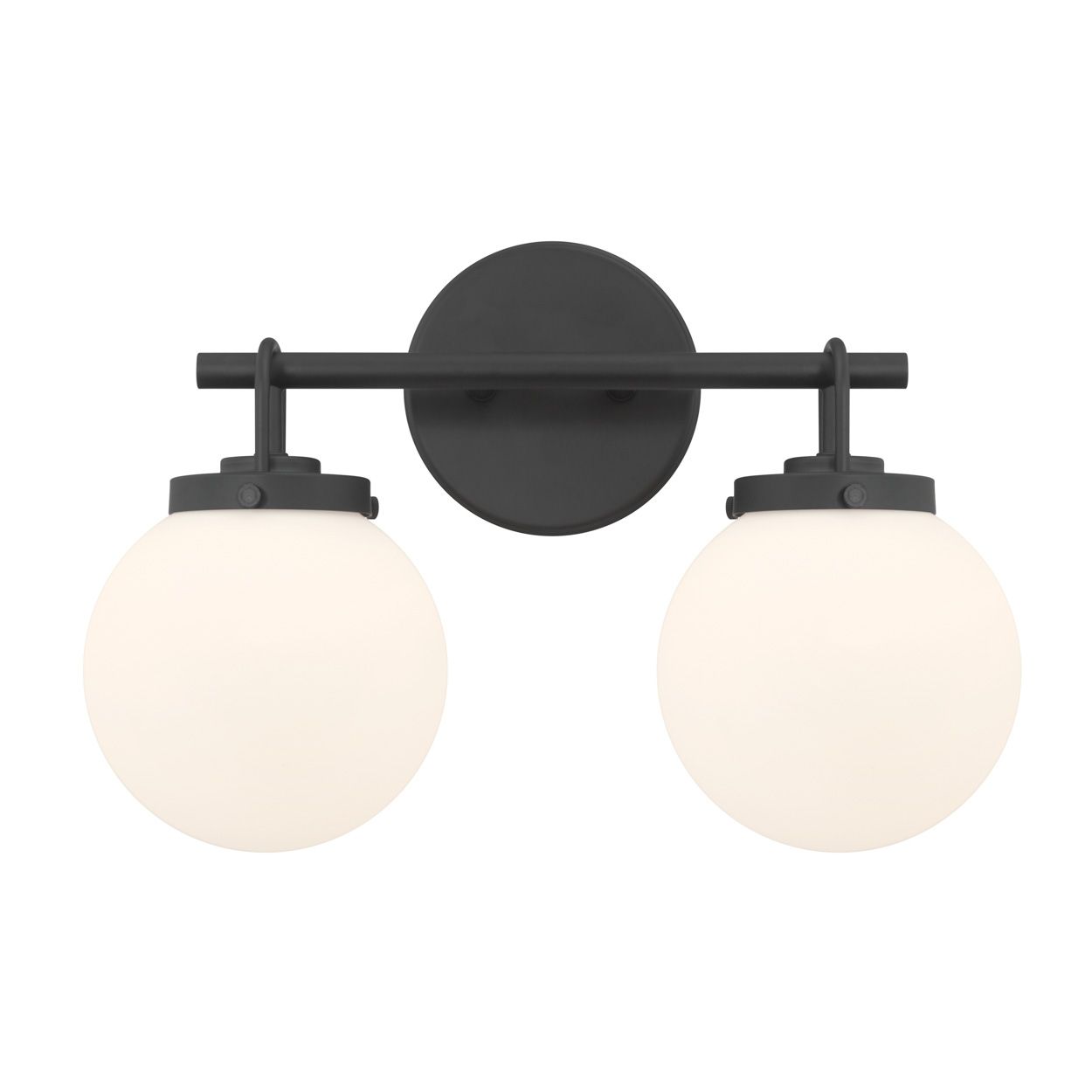 Image 2 Minka Lavery Ortesa 2-Lt 15-in Matte Black Vanity Light with Glass Shades more views