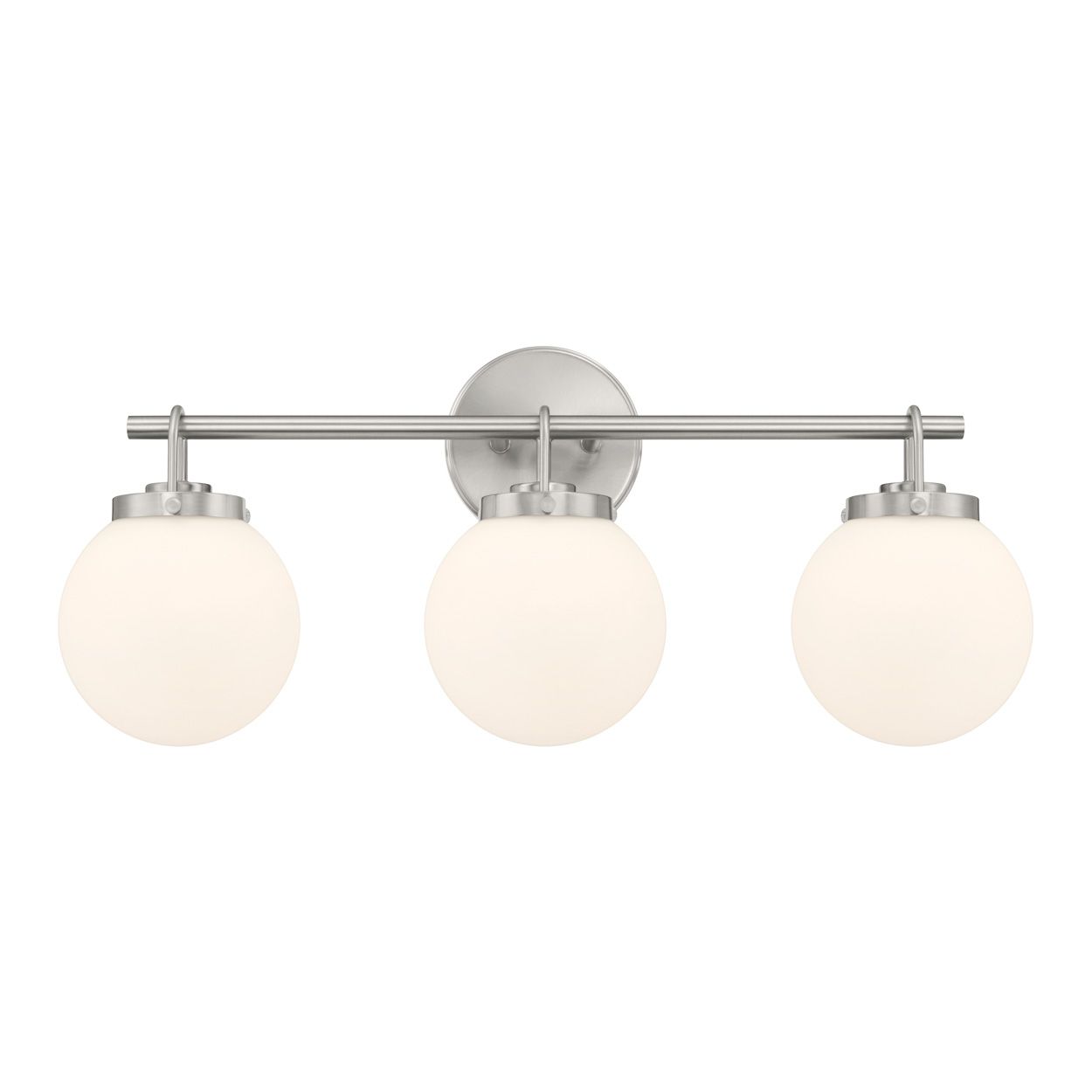 Image 2 Minka Lavery Ortesa 3-Lt 24-in Brushed Nickel Vanity Light with Glass Shade more views