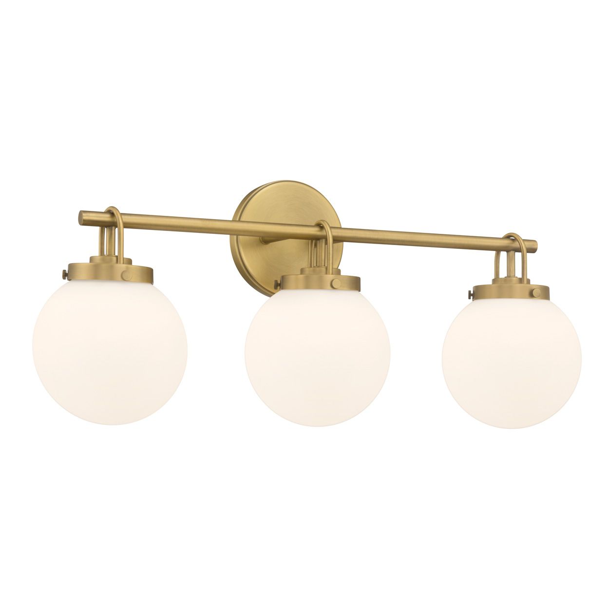 Image 2 Minka Lavery Ortesa 3-Lt 24-in Legacy Brass Vanity Light with Glass Shades more views