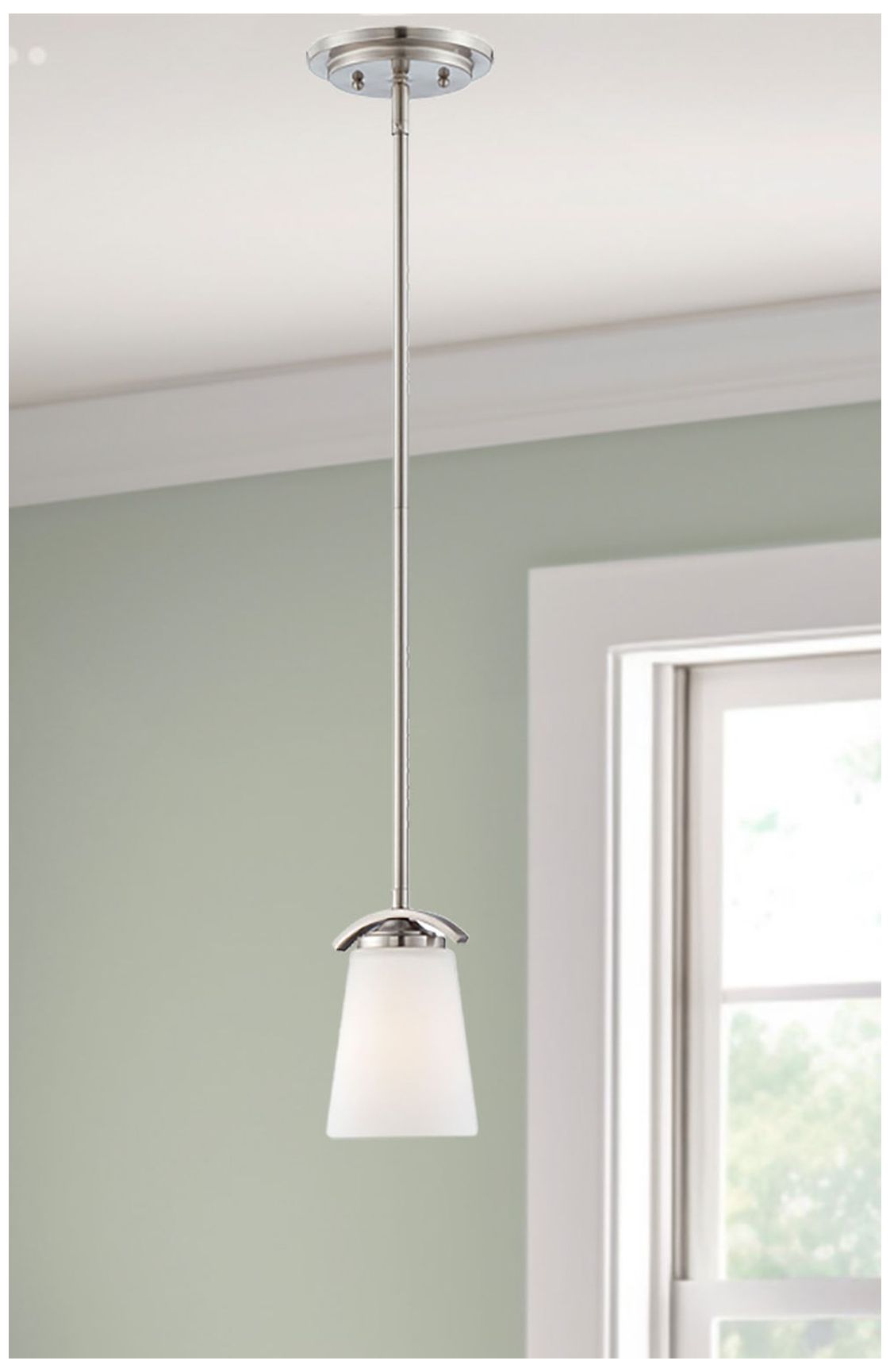 Image 3 Minka-Lavery Overland Park 1-Light Brushed Nickel Mini Pendant more views
