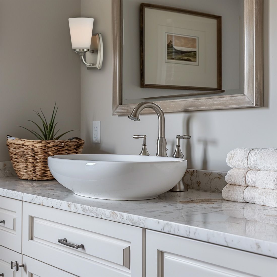 Image 3 Minka-Lavery Overland Park 1-Light Brushed Nickel Vanity Light more views