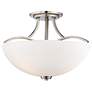 2_Minka Lavery Overland Park 16 1/2" Nickel White Glass Ceiling Light