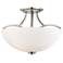 Minka Lavery Overland Park 16 1/2" Nickel White Glass Ceiling Light