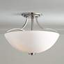 1_Minka Lavery Overland Park 16 1/2" Nickel White Glass Ceiling Light