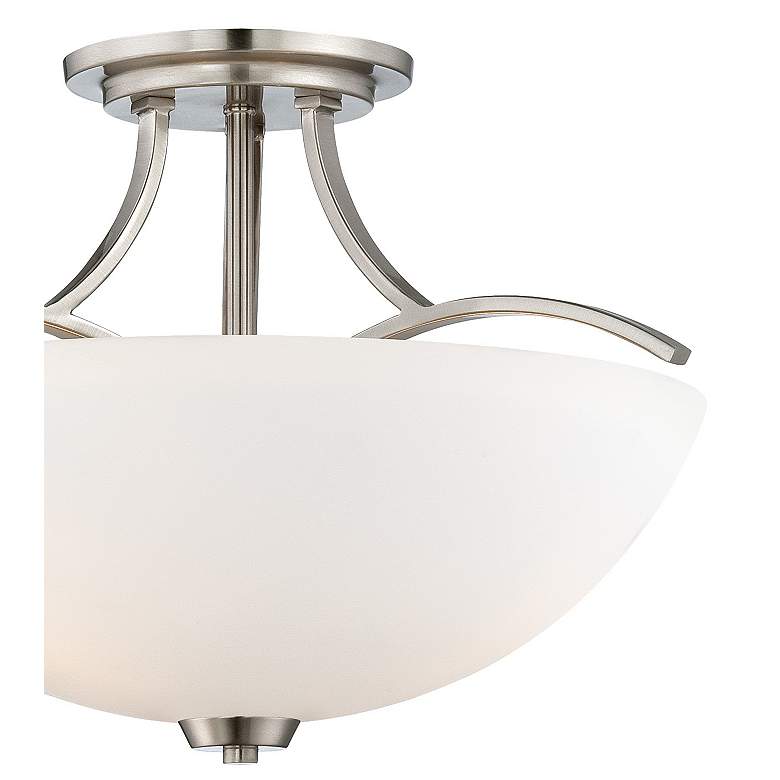Image 3 Minka Lavery Overland Park 16 1/2" Nickel White Glass Ceiling Light more views