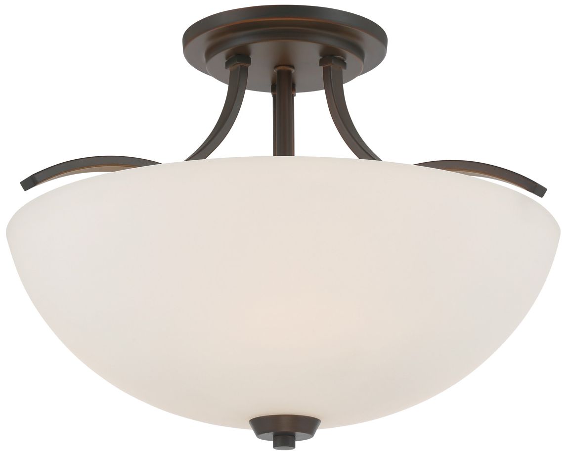 Image 3 Minka-Lavery Overland Park 16 1/2" Vintage Bronze 3-Light Semi Flush more views