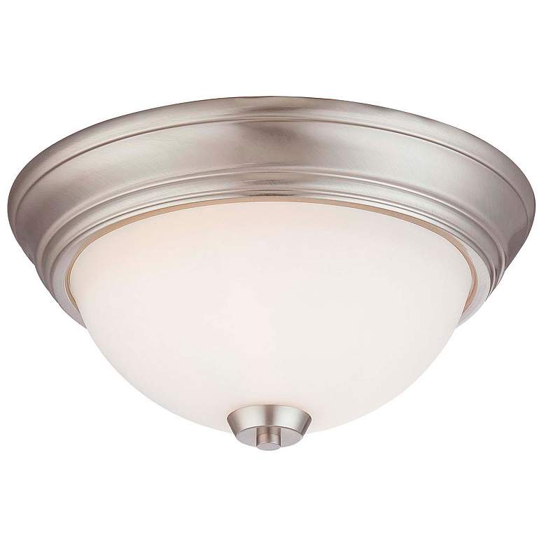 Image 1 Minka-Lavery Overland Park 2-Light Brushed Nickel Flush Mount