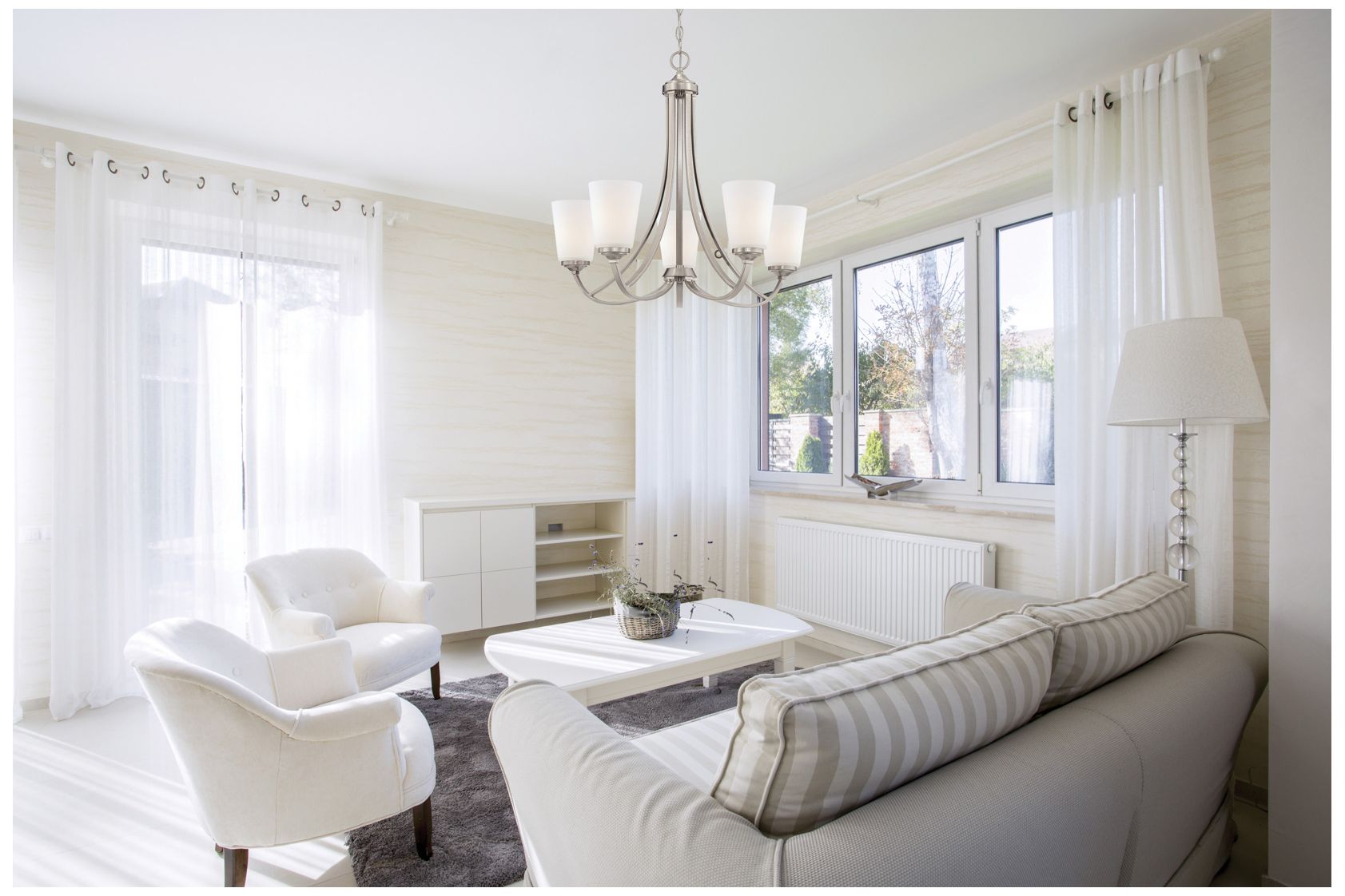 Image 3 Minka-Lavery Overland Park 26" Wide 5-Light Brushed Nickel Chandelier more views