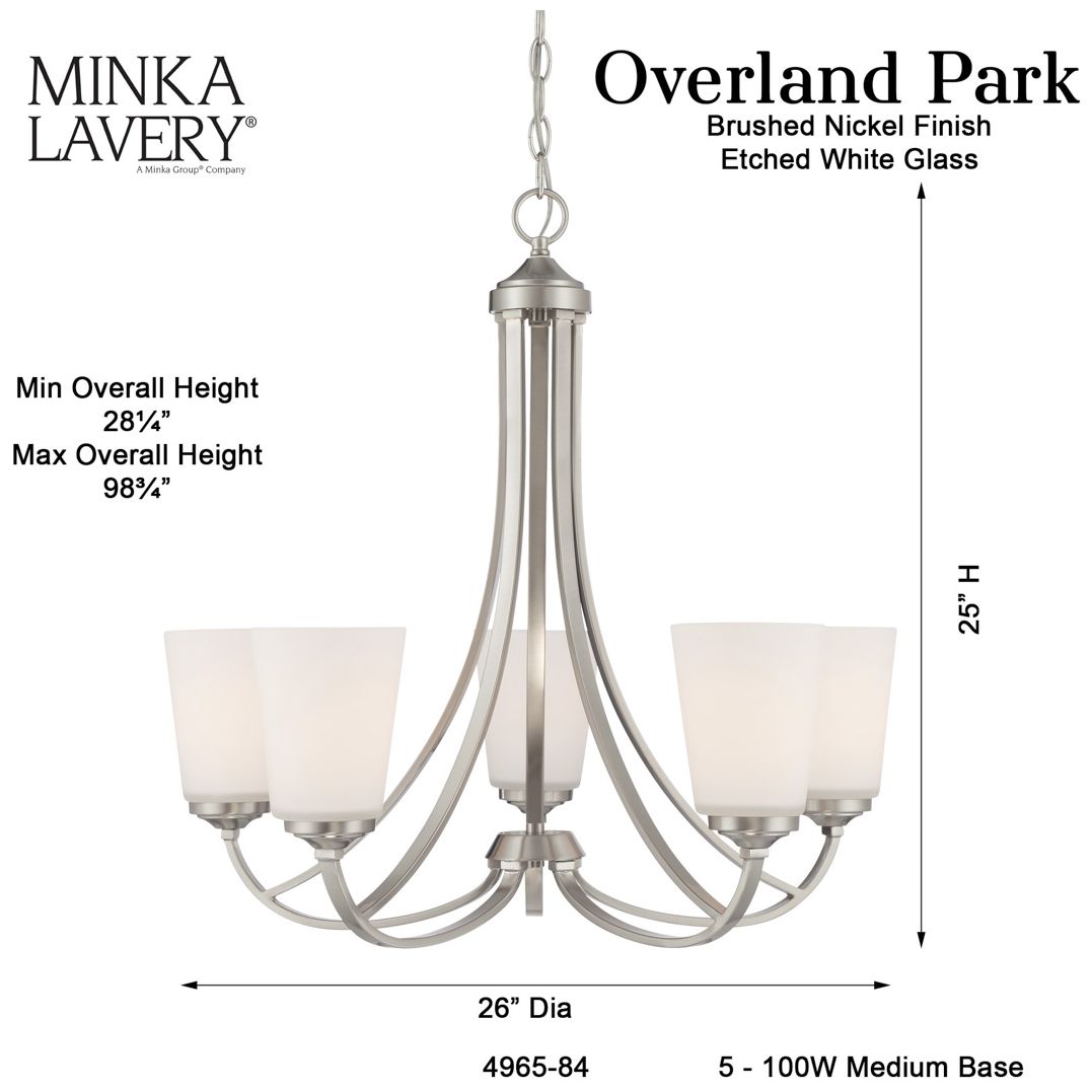 Minka-Lavery Overland Park 26" Wide 5-Light Brushed Nickel Chandelier