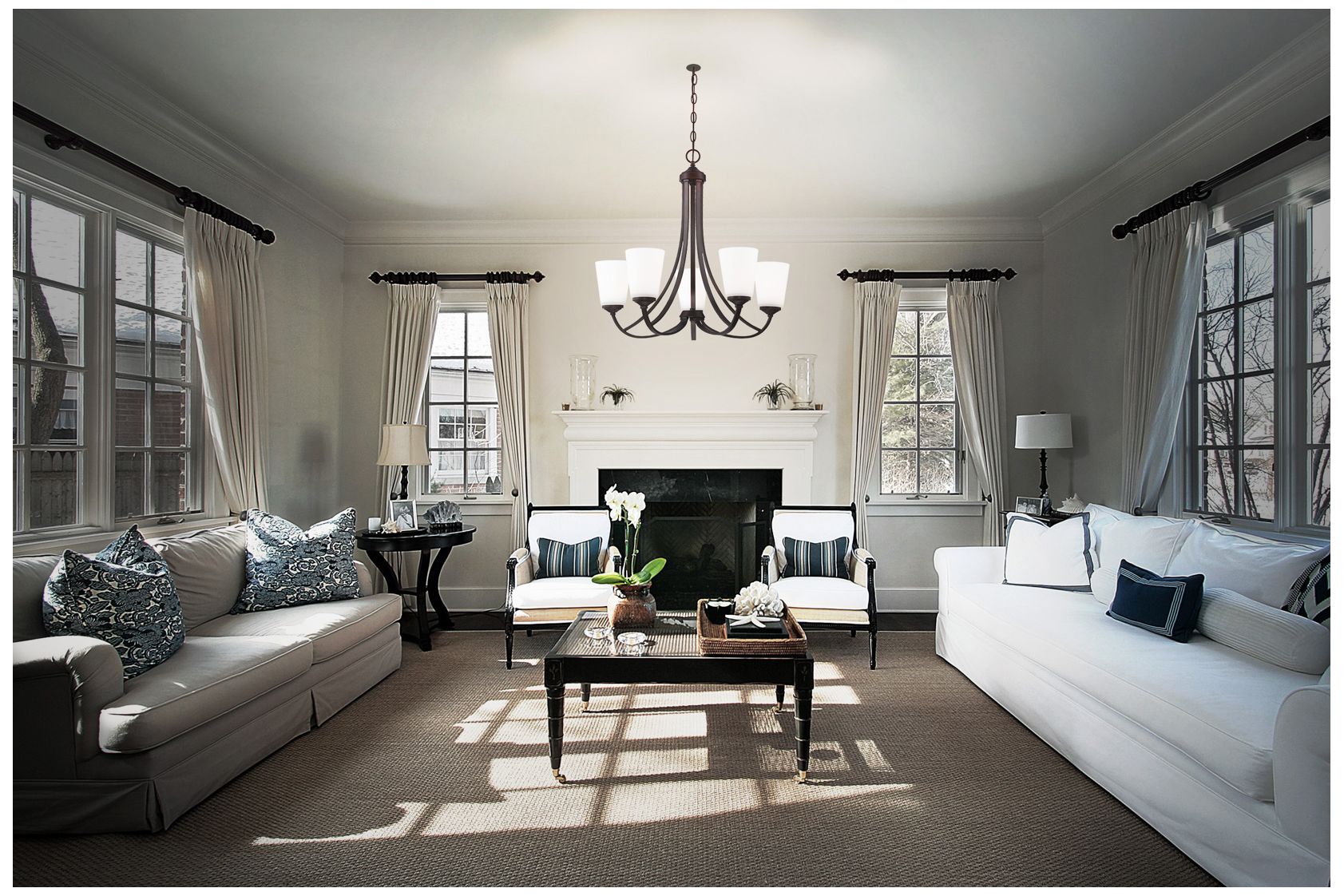 Image 3 Minka Lavery Overland Park 26" Wide Vintage Bronze 5-Light Chandelier more views