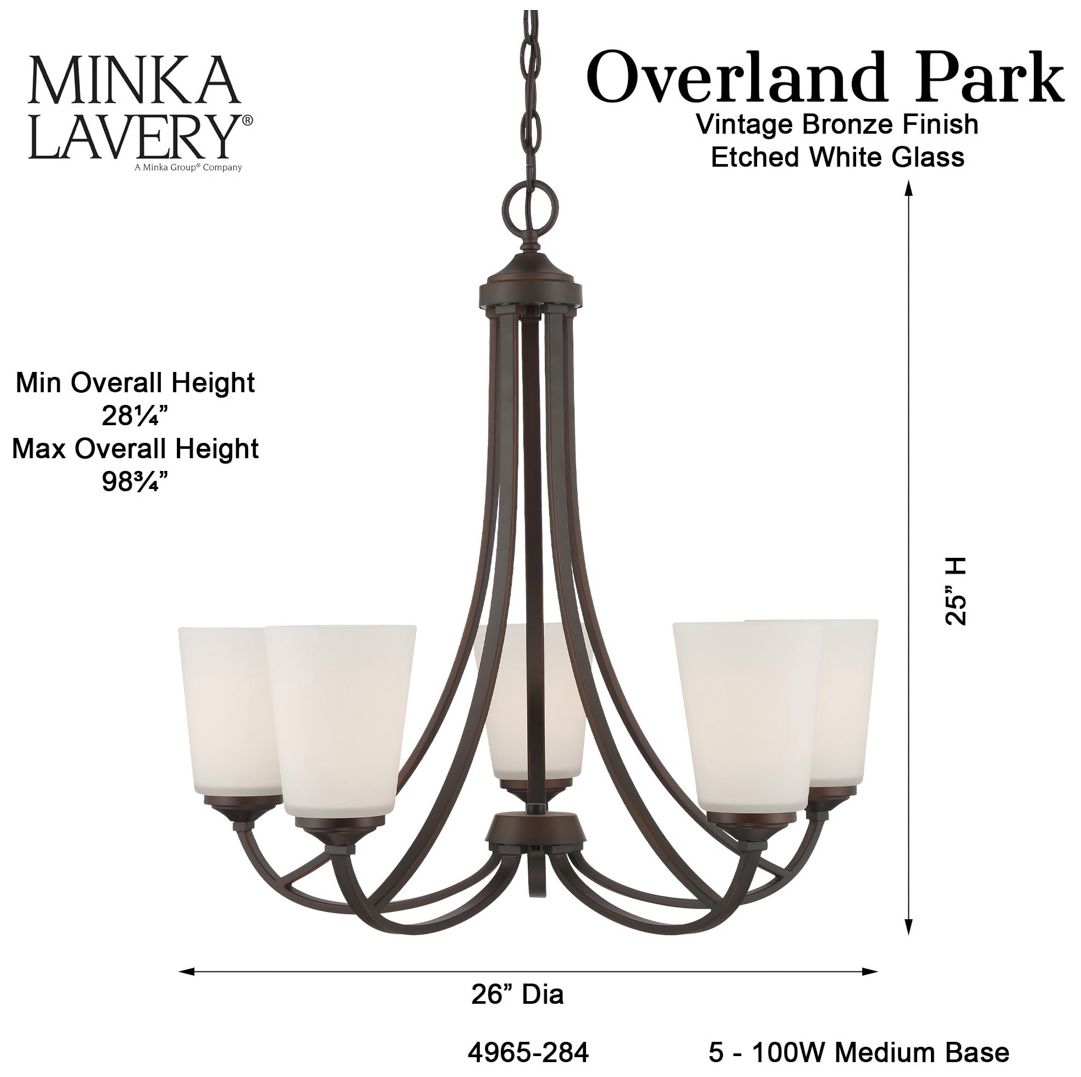 Minka Lavery Overland Park 26" Wide Vintage Bronze 5-Light Chandelier