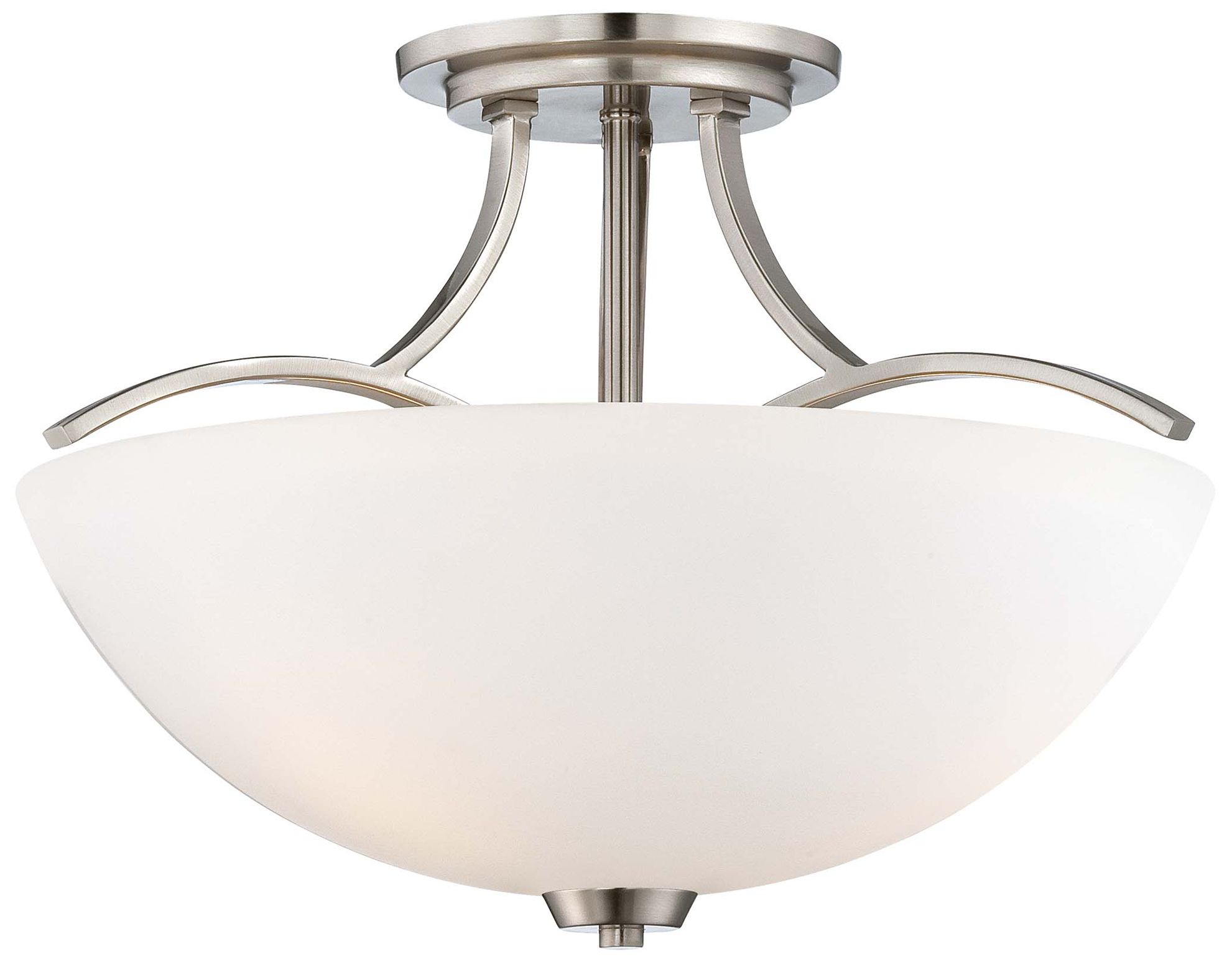 Minka-Lavery Overland Park 3-Light Brushed Nickel Semi Flush