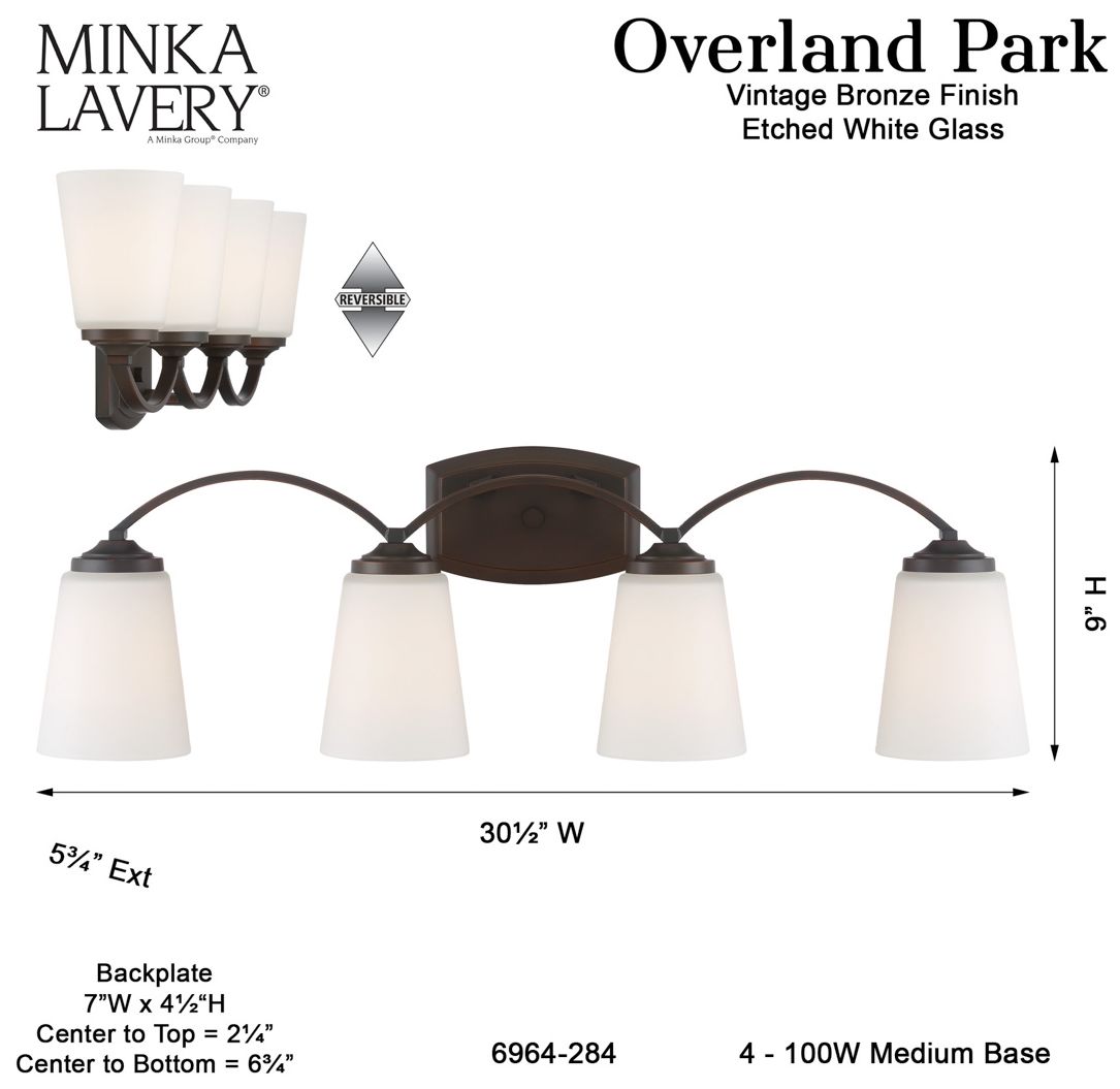 Minka-Lavery Overland Park 4-Light Vintage Bronze Bath