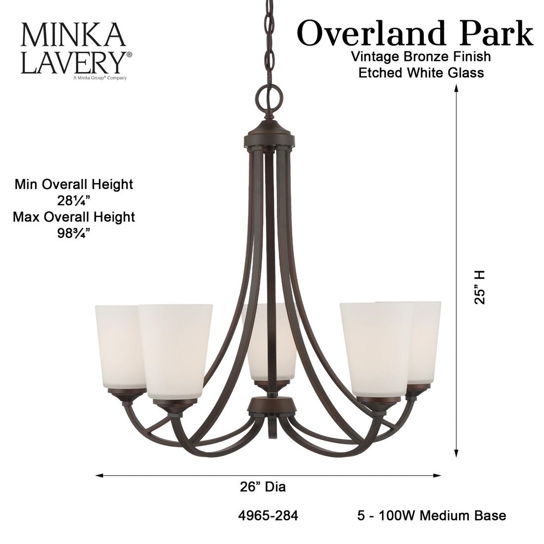 Minka-Lavery Overland Park 5-Light Vintage Bronze Chandelier