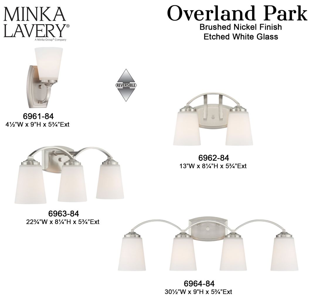 Minka-Lavery Overland Park 9" High Brushed Nickel Bath Light