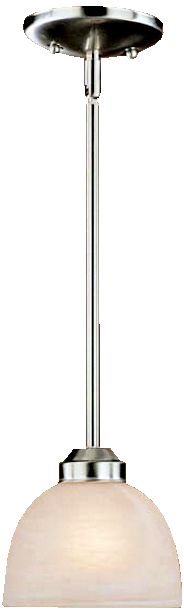 Image 2 Minka Lavery Paradox 1-Light 6.5-in Brushed Nickel Mini-Pendant with Shade