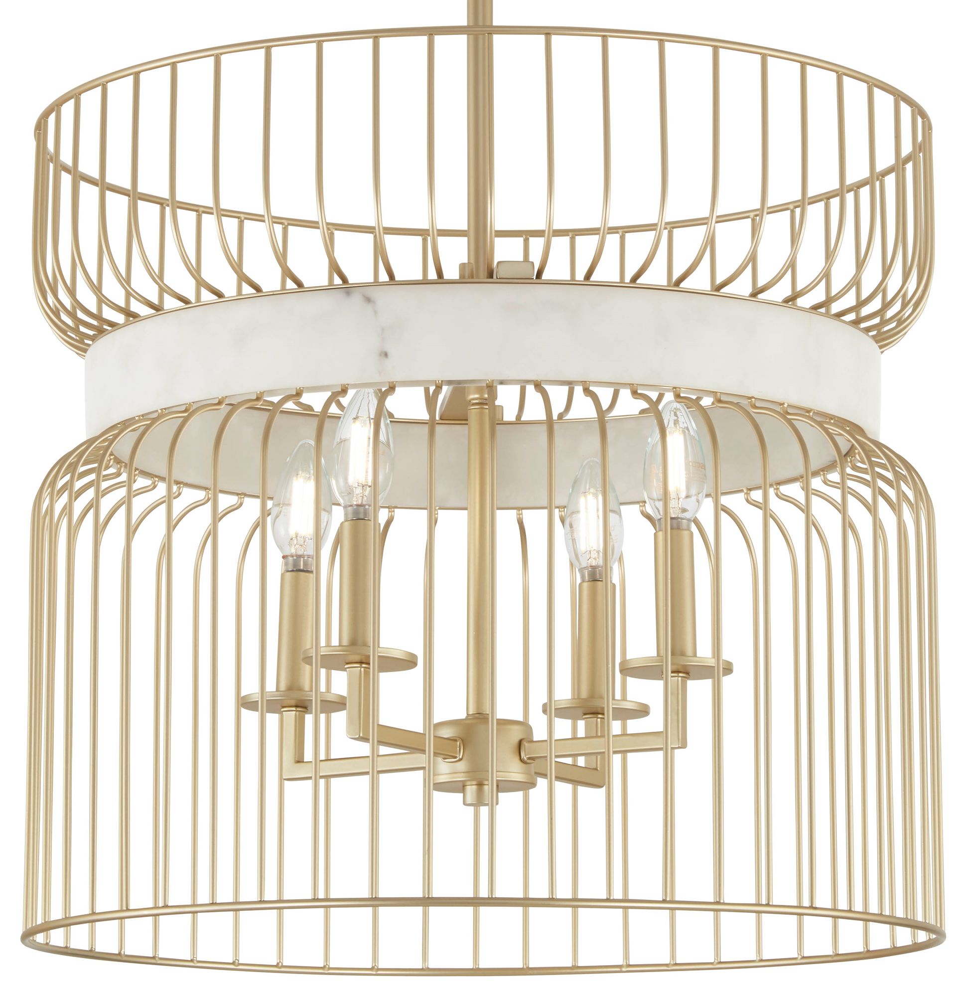 Minka-Lavery Park Slope 4-Light Nouveau Gold Pendant