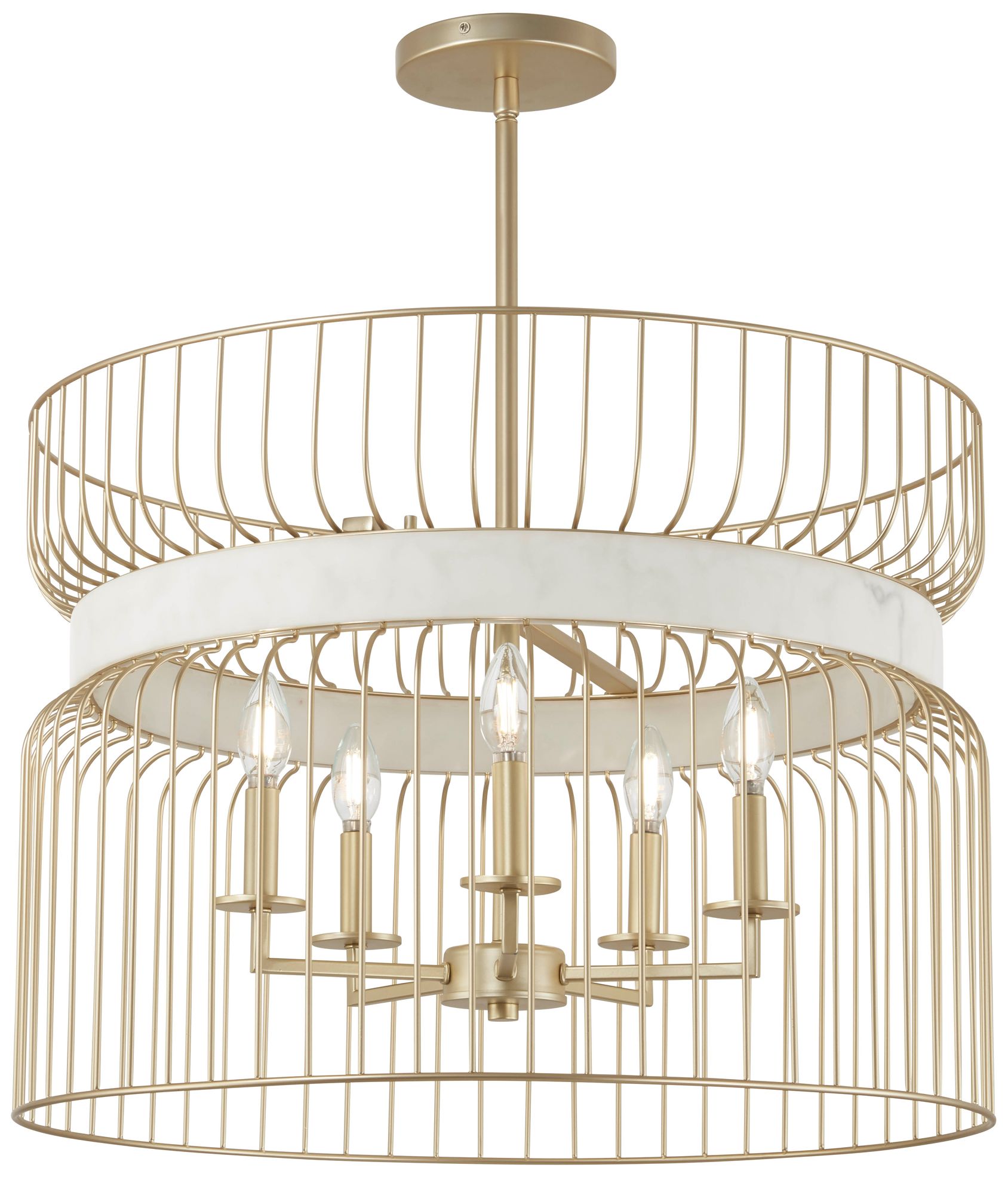 Minka-Lavery Park Slope 5-Light Nouveau Gold Pendant